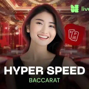 Live Dealer logo of Hyper Speed Baccarat from Evolution at Wild Robin Casino